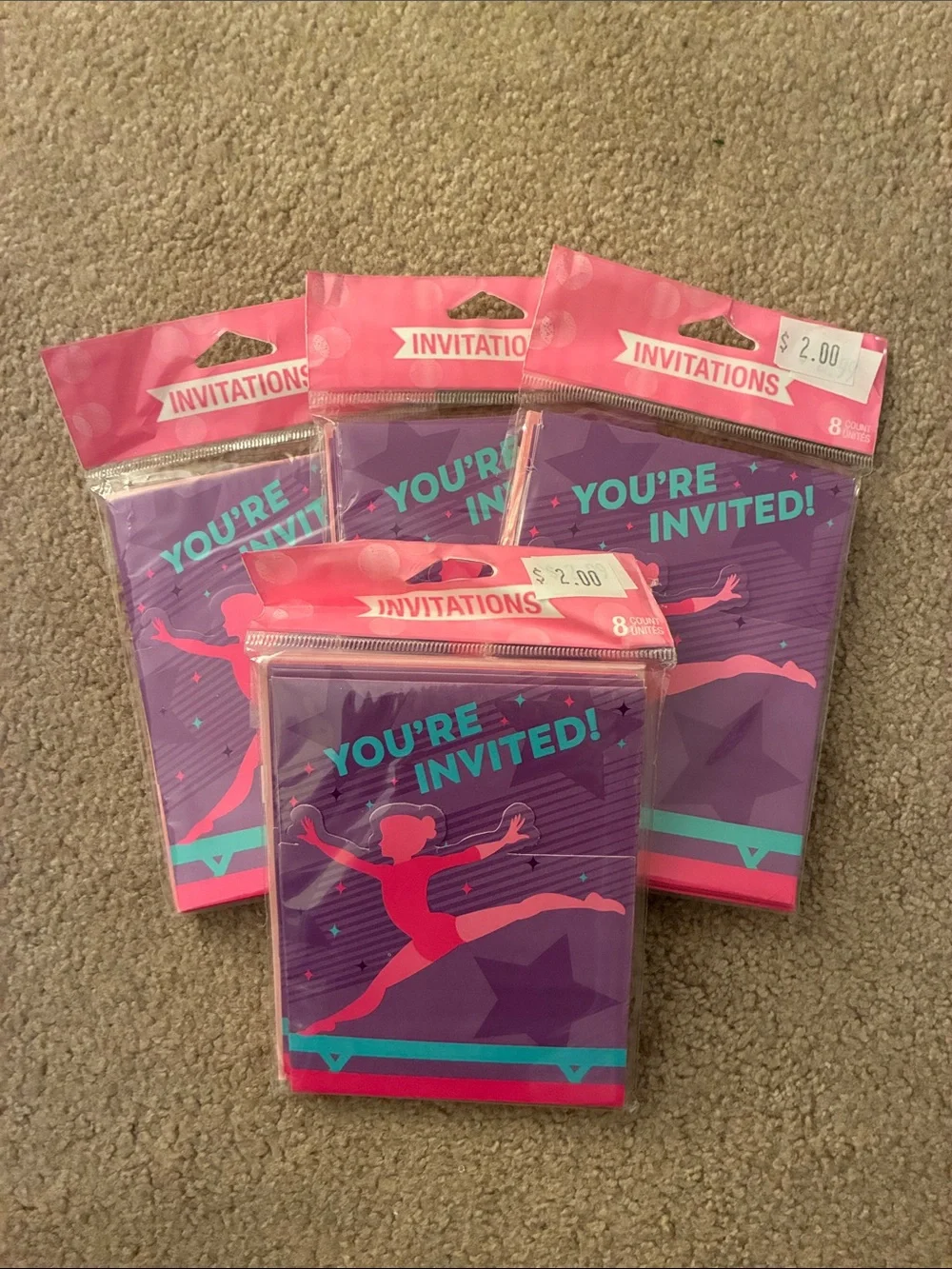 Girl’s Gymnastics Happy Birthday Party Supplies - 11 Pieces